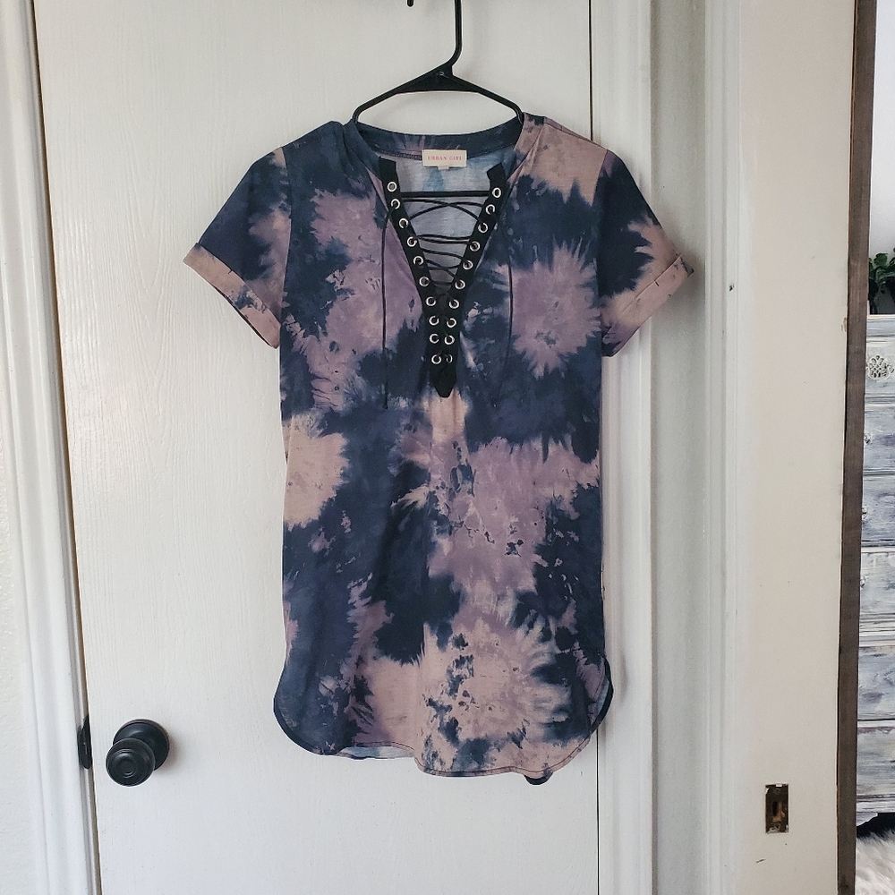 Urban Girl Short Tie Dye Dress Medium
